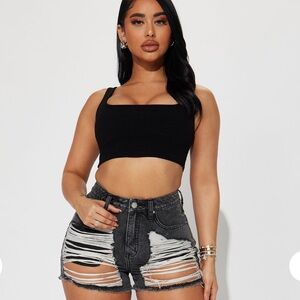 Fashion Nova Do Your Thing Ripped Denim Shorts